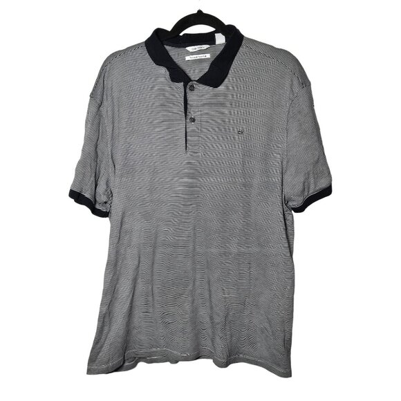 Calvin Klein Mens The Liquid Touch Striped Short Sleeve Polo Shirt Size XLarge - Picture 1 of 11